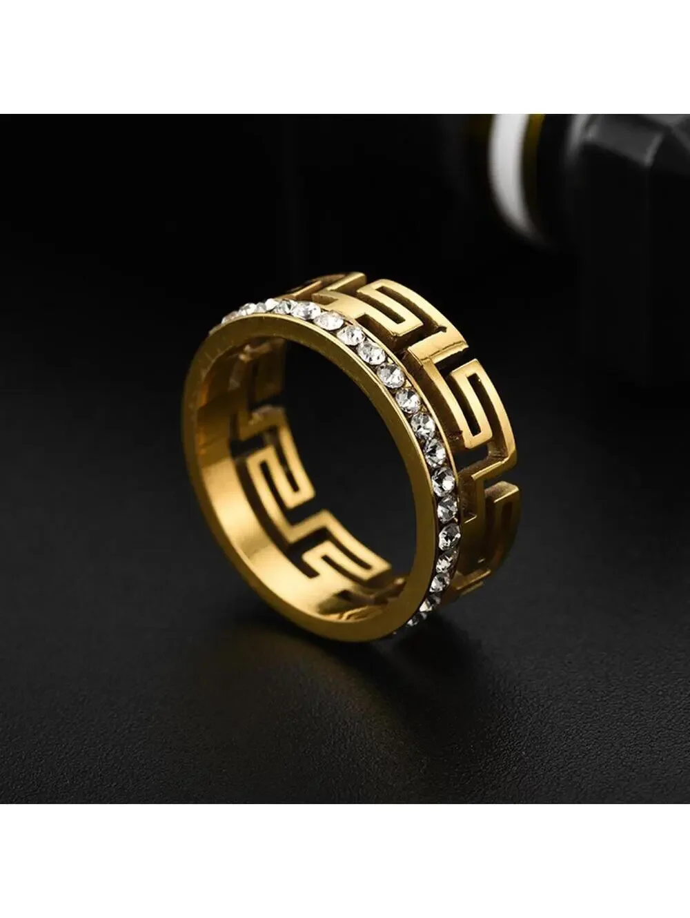 Cutout RING - Gold - CZs - size 10